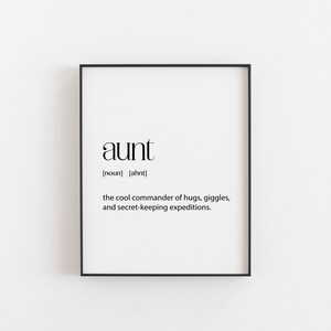 Aunt Definition Print, Perfect Gift for Aunt for Christmas or Birthday, Dictionary Prints, Can be Customised, Wall Art Print for your Aunt