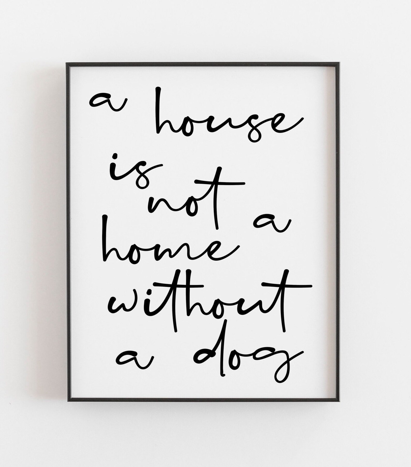 A House is Not a Home Without a Dog Print Dog Quote Dog Wall Etsy UK