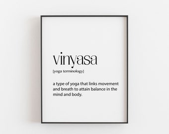 Yoga Print, Vinyasa Print, Yoga Wall Art, Yoga Decor, Yoga Gift Idea, Yoga Studio Decor, Yoga Teacher Gift, Yoga Print, Yoga Student Gift