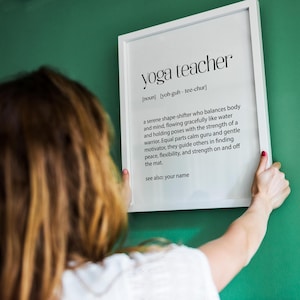 Yoga Teacher Definition Print, Inspirational Yoga Gift, Yoga Studio Decor, Yoga Teacher Appreciation, Unique Yoga Art Print for Yogis