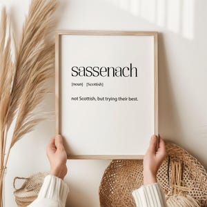 Sassenach-definitieprint – Schots-Gaelisch muurkunst – Schotland geïnspireerd cadeau – grappige Schotse print – woondecoratie Highlander – Schotse geschenken