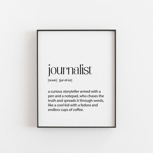 Einzigartiger und lustiger Journalismus Definition Wandkunst Druck - Ideales Geschenk für Nachrichten Enthusiasten und Journalisten Bewunderer! Nachrichten und Wetter Journalist