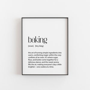 Baking Gifts, Baker Mom Gift, Definition Print, Baking Christmas Gifts, Bakery Gifts, Baking Quote Poster, Baking Birthday Gifts, Dictionary