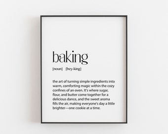 Baking Gifts, Baker Mom Gift, Definition Print, Baking Christmas Gifts, Bakery Gifts, Baking Quote Poster, Baking Birthday Gifts, Dictionary