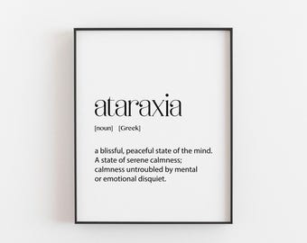 Greek Art, Ataraxia Definition, Greek Poster, Greek Wall Art, Greek Themed Home, Greek Decor, Greece Home Decor, Anniversary Gift, Greece