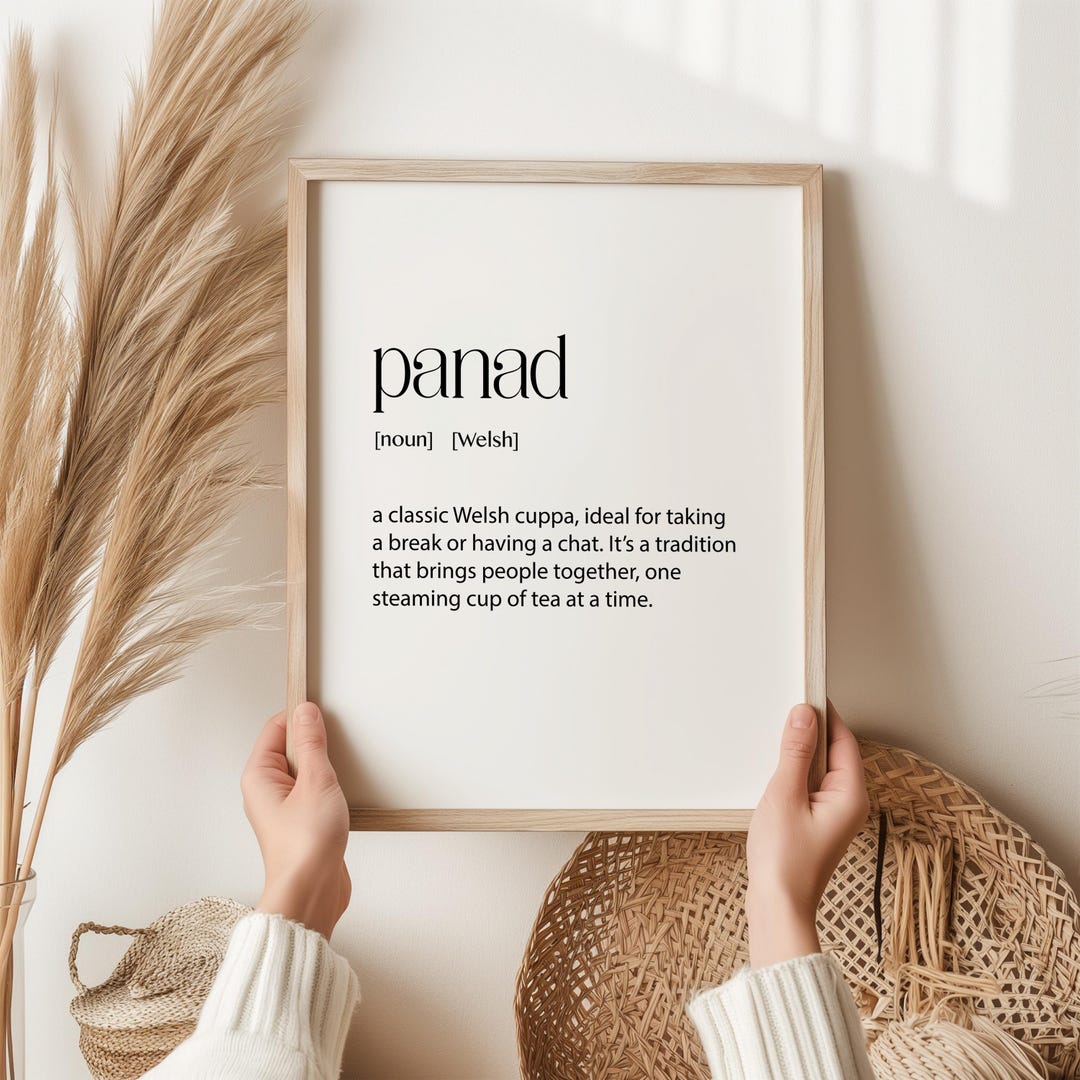 Panad Definition Print Welsh Poster Definition Print Cuppa Tea Print