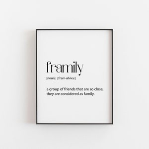Best Friend Gift, Framily Definiton, Gift for Friends, Gift for Best Friends, Definition, Best Friends Gifts, Friends Leaving Gift, Friends
