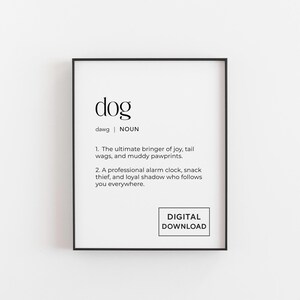 Dog Definition Print – Funny Digital Download Wall Art | Pet Lover Gift | Dog Quote Poster | Instant Printable Décor
