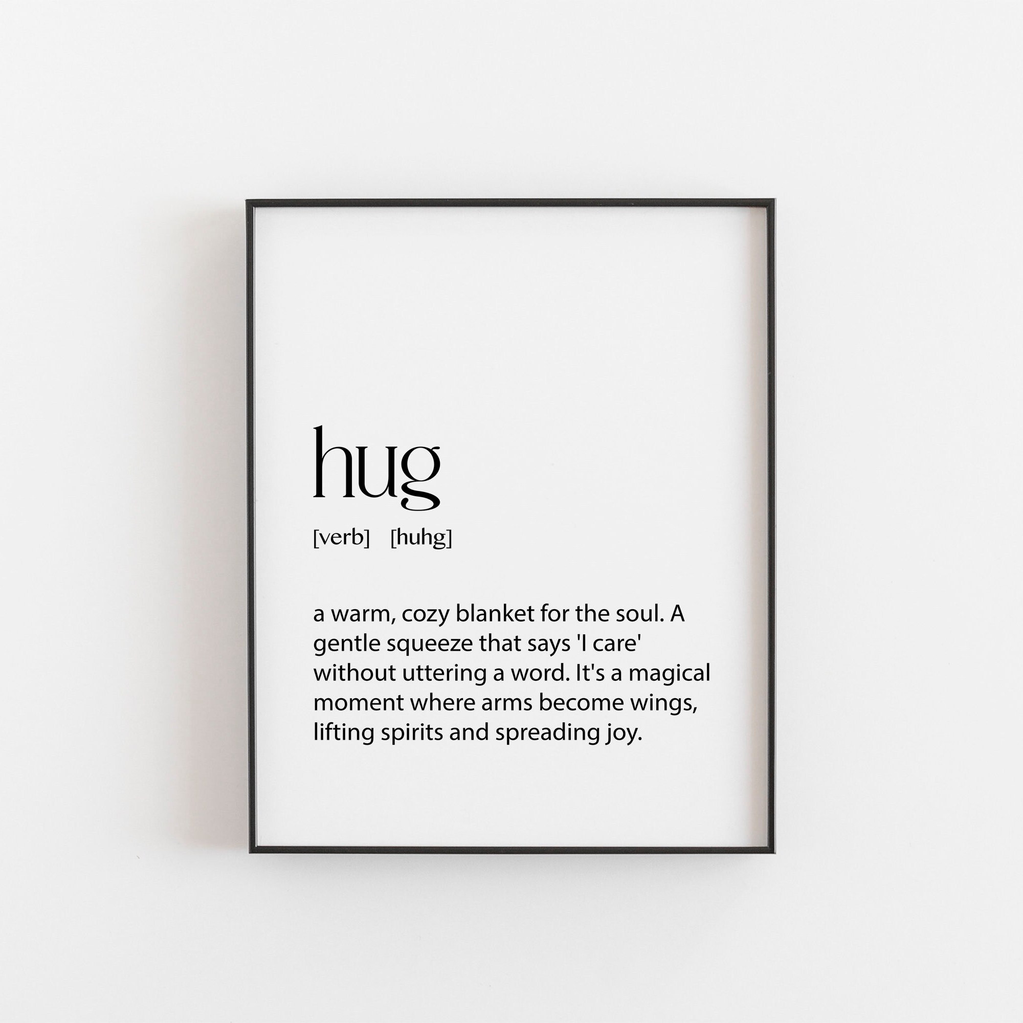 Heartwarming Hug Definition Wall Art Decor Print, Perfect Gift for ...