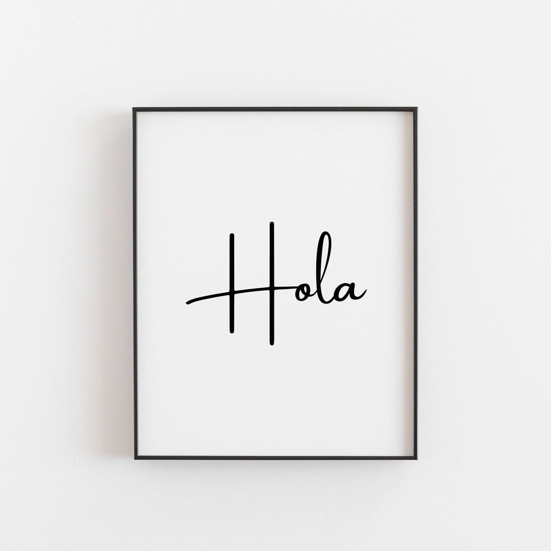 Hola Sign, Hola Wall Art, A4 Print, Large Print, A3 Print, Welcome Sign ...