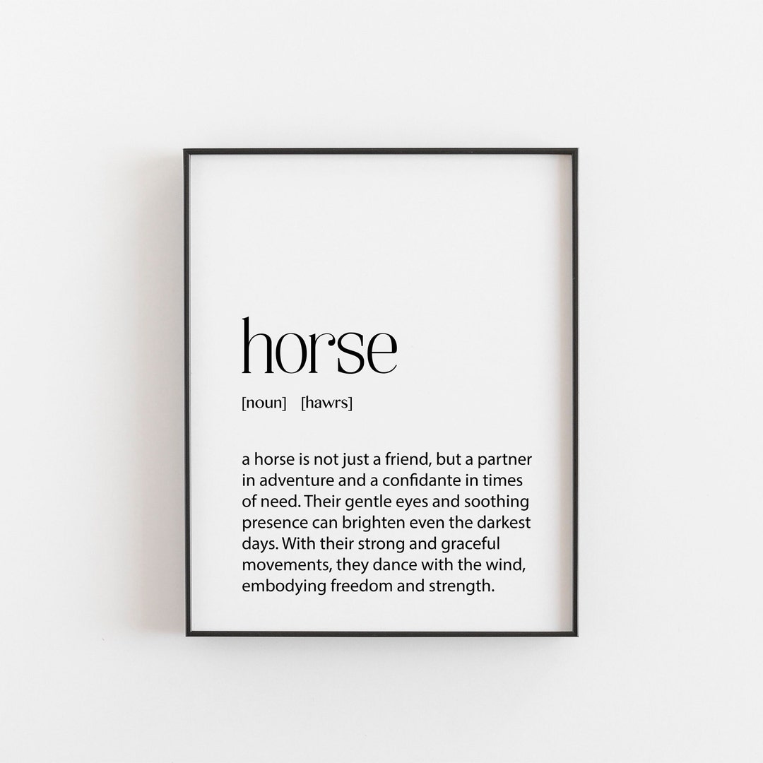 Horse Art Definition Print Personalized Gift for Horse Etsy Australia