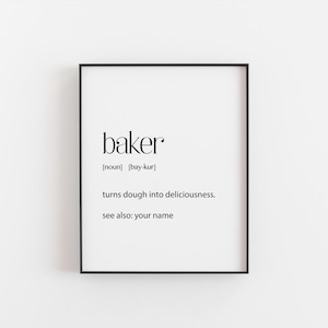 Baker Gift | Baker Personalised Gift | Baker Wall Art | Personalised Baker Gift | Cook Wall Art | Female Cook Gift | Male Baker Gift | Cook