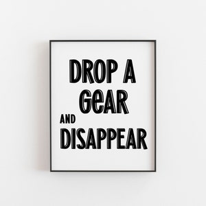 Motocross Wall Art, Drop a Gear and Disappear, Dirt Bike Print, Motocross Print, Motorcycle Print, Dictionary Print, Definition Print, Art