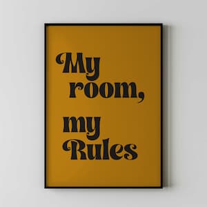 Mój pokój moje zasady wydruk, sztuka ścienna do pokoju nastolatka, Etsy Uk, sztuka ścienna do pokoju nastolatka, pomysły na galerie ścienne, wydruki do pokoju nastolatka, typografia