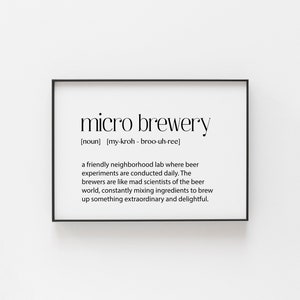 Beer Lover Gift, Micro Brewery Definition, Beer Gift, Beer Poster, Beer Print, Beer Wall Art, Beer Decor, Man Cave Decor, Craft Beer Gifts
