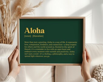 Aloha Definition Print - Hawaiian Spirit of Love & Compassion