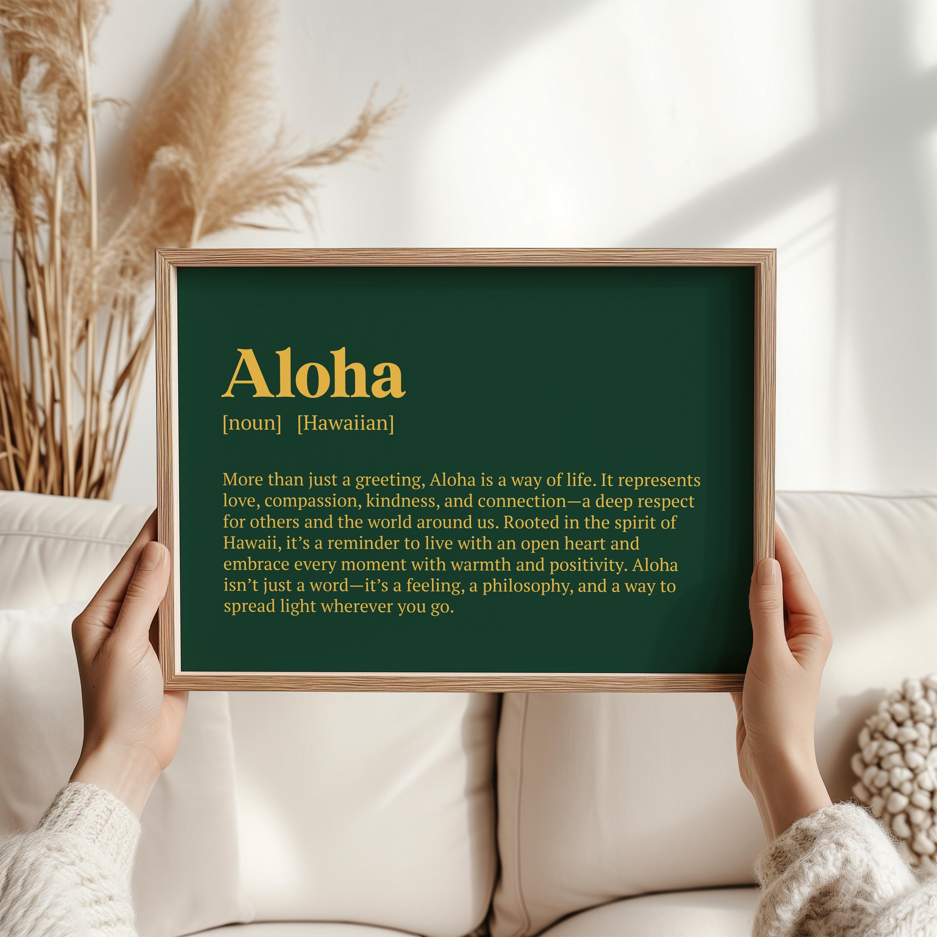Aloha Definition Print - Hawaiian Spirit of Love & Compassion