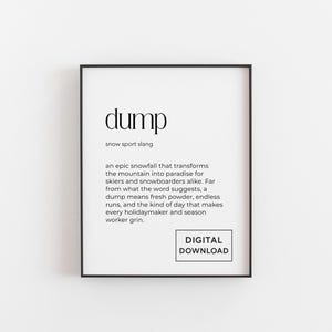 Regalo de esquí, regalo de esquiador, definición de vertedero, decoración imprimible, regalo de snowboarder, cumpleaños de moto de nieve, impresión de snowboarder, hogar