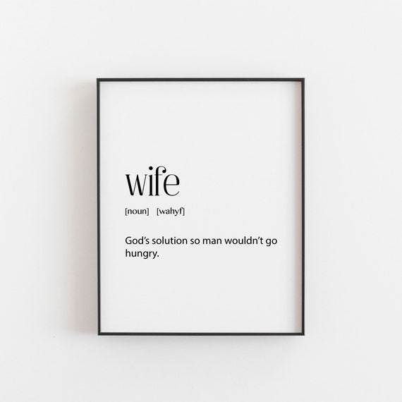 Wife Gift, Wife Quotes, Gift for Wife, Wife Definition, Wife Gift, Wife  Birthday Gift, Christmas Gift for Wife, Funny Wife Quotes, Wife Art 