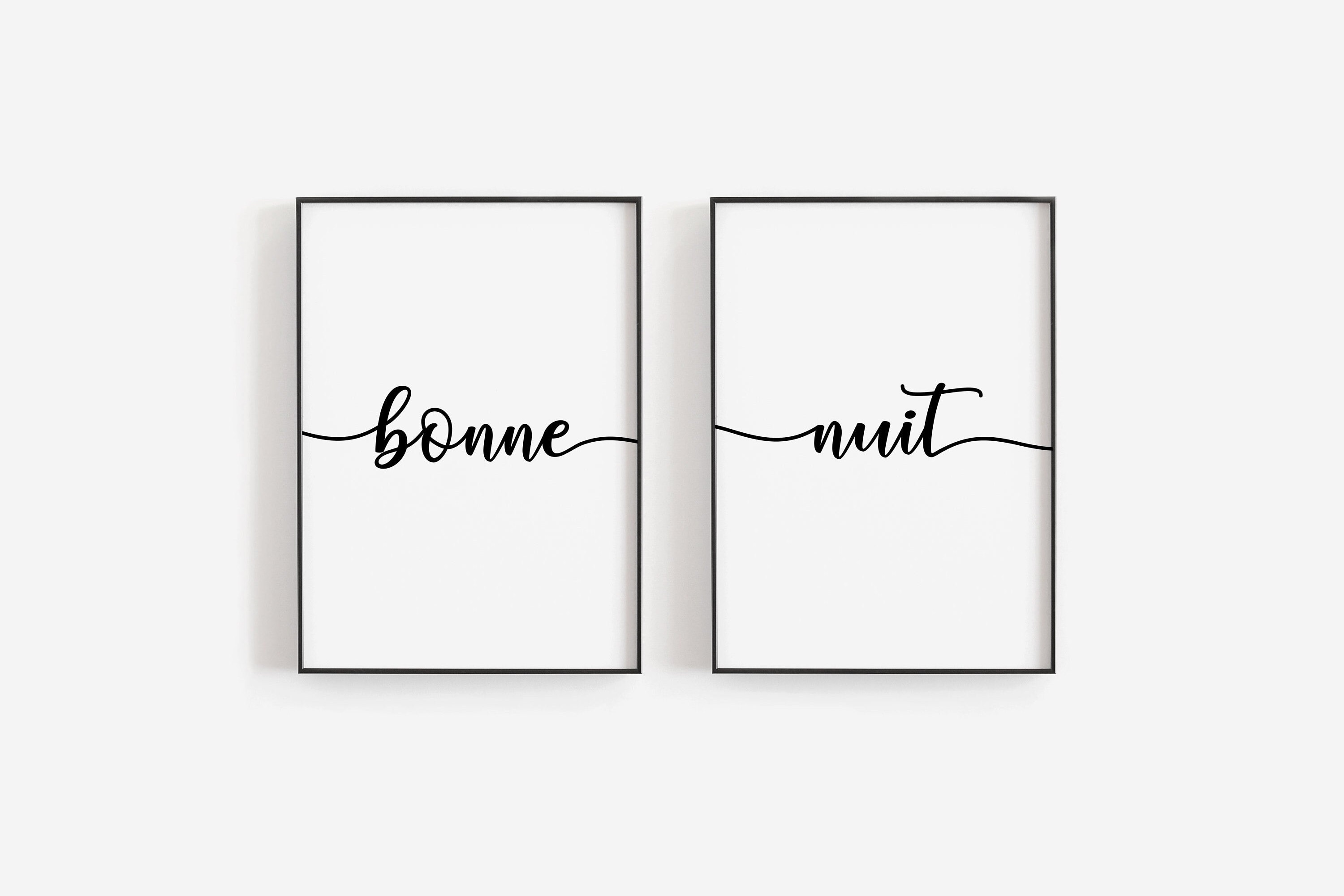 Bonne Nuit Set Bonne Nuit Poster Bonne Nuit Print Bedroom - Etsy
