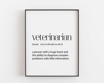 Tierarzt Poster, Tierarzt Digitaler Download, Druck zu Hause, Dankeszitate für Tierärzte, Tierarztklinik Poster, herunterladbare Drucke