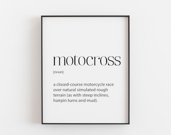 Motocross Poster, Motocross Gift, Motocross Definition, Motocross Birthday, Motocross Wall Decor, Dirt Bike Decor, Motocross Poster, Braaap