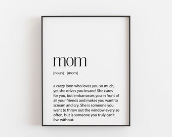 Mom Definition, Mom Gift, Funny Mom Gift, Mom Birthday Gift, Mothers Day Gift, Christmas Gifts from Mom, Mom Gift from Daughter, Mom Gifts