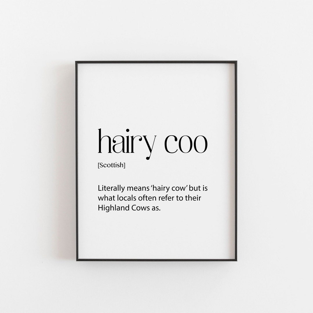Scottish Art Dictionary Print Hairy Coo Definition Home Etsy UK