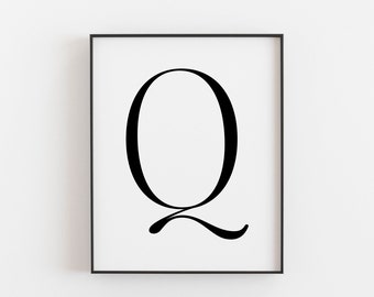 Letter Q Print, Letter Q Wall Art, Letter Q Poster, Letter Q Wall Art, Letter Q Sign, Letter Q Monogram, Letter Q Nursery Decor, Initial Q