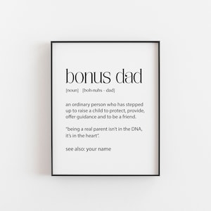 Personalisiertes Bonus Tag Vatertagsgeschenk / Bonus Papa Geschenk / Bonus Papa Definition / Geburtstags-Stiefvater-Geschenk / Weihnachts-Stiefvater-Druck / Step