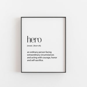 Helden Geschenk, Held Definiton, Held Geschenke, Held Poster, Feuerwehrmann Geschenk, Krankenschwester Geschenk, Chirurg Geschenk, Soldat Geschenk, Marine Geschenk, Superheld Geschenk