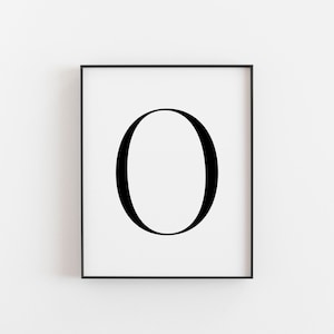 Póster de la letra O - Impresión inicial de la O - O - Impresiones de letras - Impresión de nombre - Arte de pared con letras - Impresión de boda con la O - Letra O - Impresión de letras para dormitorio