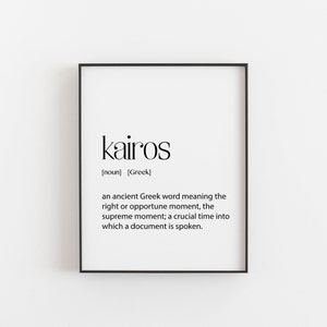 Kairos Print, Greek Print, Dictionary Words from Greece, Wall Print Poster, Greek Wall Art, Greek Christmas Gifts, Greek Birthday Gifts