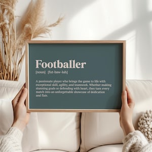 Footballer Definition Print – Ideal Christmas Gift for Football Fans | Sporty Wall Art | Unique Footballer Decor | Perfect for Soccer Lovers