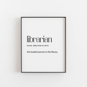 Presentes para bibliotecários, Arte de parede para bibliotecários, Presente para bibliotecário, Presente engraçado para bibliotecário, Definição de bibliotecário, Presente para um bibliotecário, Placa de biblioteca, Biblioteca