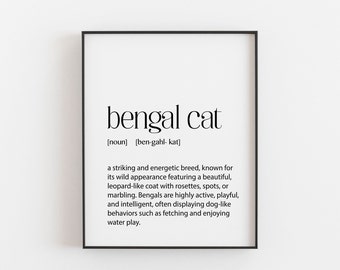 Bengal Cat Poster For Gifts For Cat Owners Or Cat Print Gallery Wall Ideas, Cat Birthday Gifting Suggestions For Cat Lovers And Pets Owners