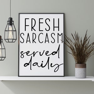 Fresh sarcasm served daily print, teenager room decor, k definition, dictionary print, teen room art, teenage boy room art, gift for him