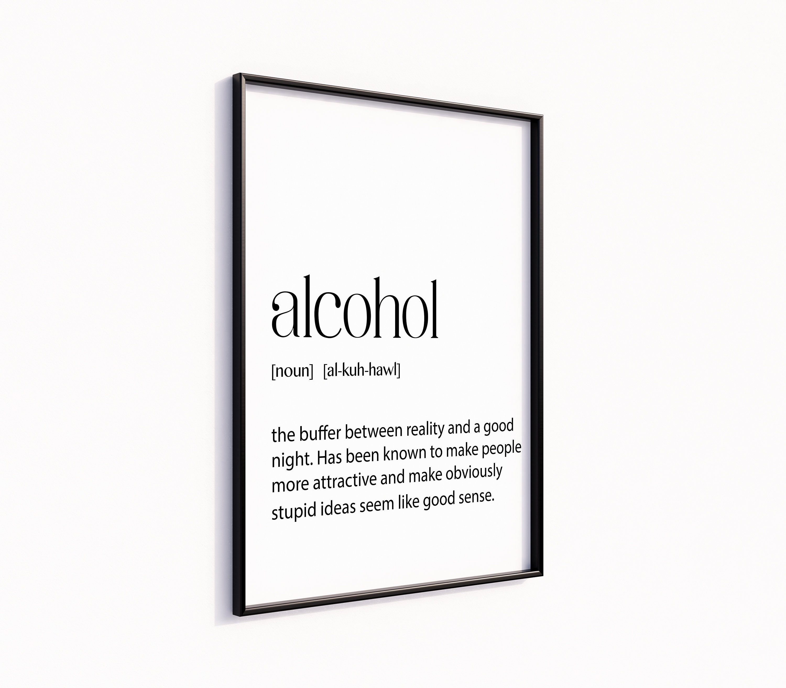 Alcohol Definition Print Word Definition Dictionary Art Etsy UK