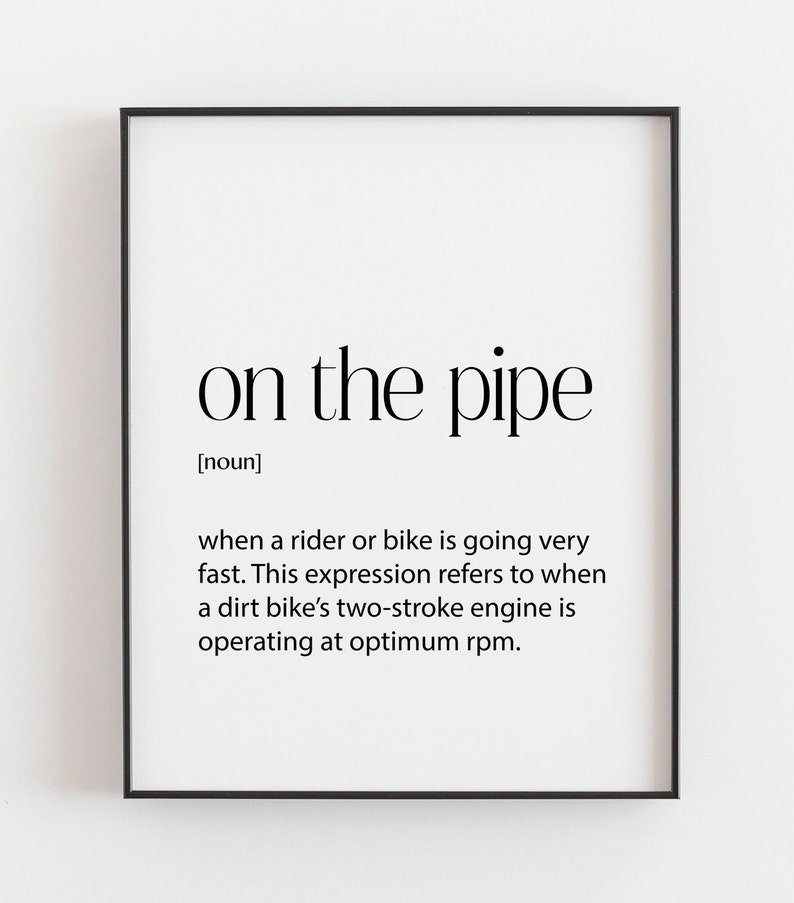 Dirtbike Gift Racing Poster On the Pipe Definition Motor Racing Motocross gift Motorcycle Gifts for Men Motocross Dirt Bike Decor