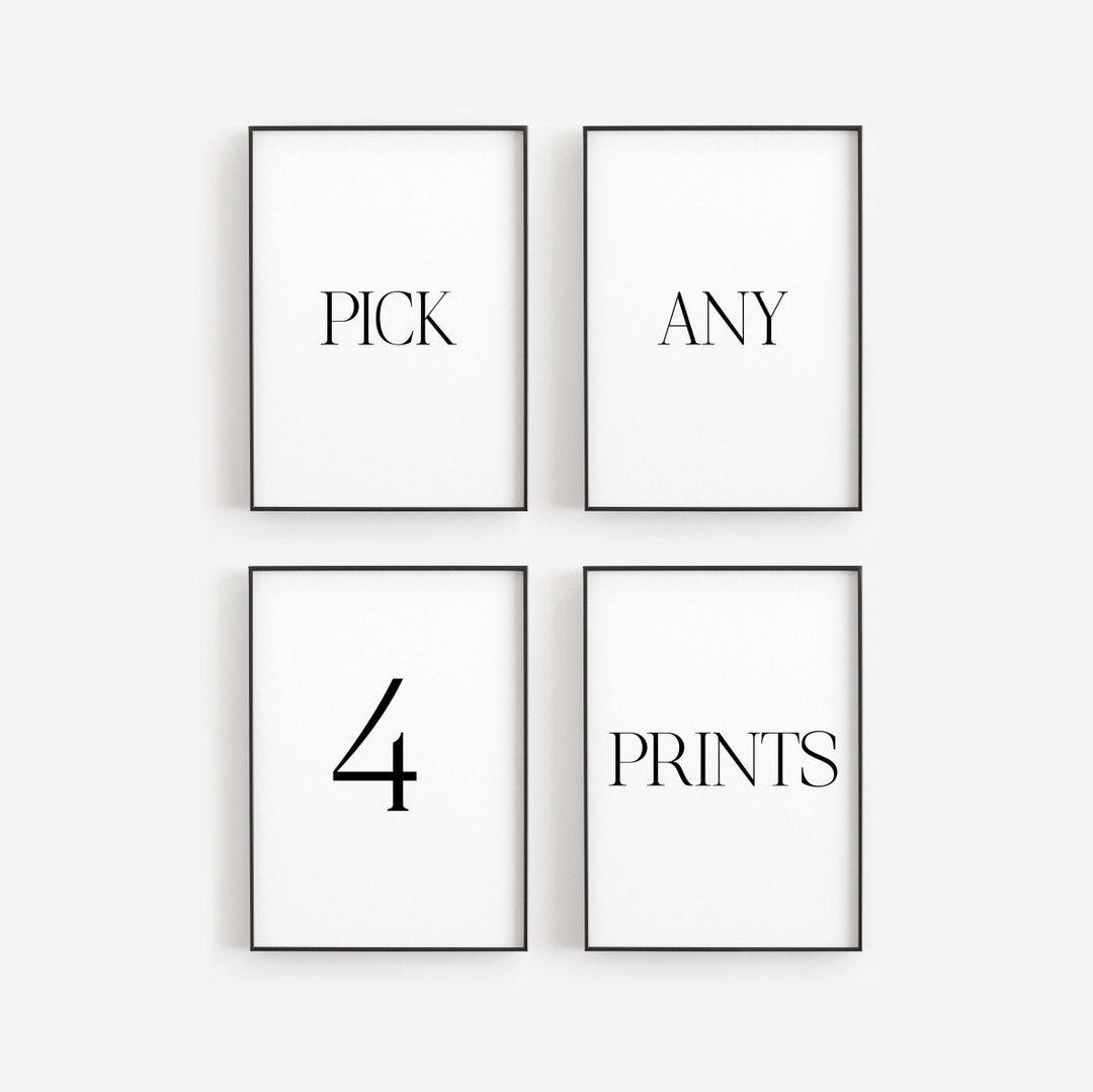 Set of 4 Prints, Set of 4 Wall Art, Set of Four Prints, Set of Four