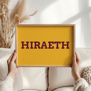 Hiraeth – Walisische Wortkunst – Sehnsucht nach Zuhause – Einzigartiges walisisches Dekor – Sinnvolles Geschenk für geliebte Menschen – Sentimentales Wohndekor