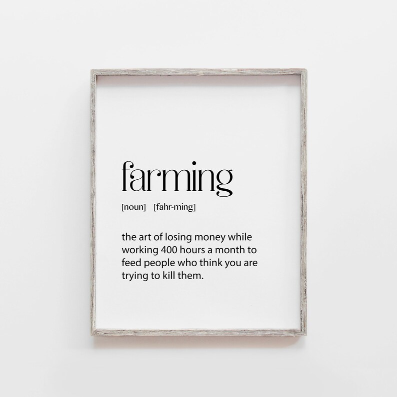 Farming Gift Farming Definition Farmhouse Decor Farmhouse Etsy UK