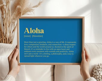 Aloha Definition Print - Hawaiian Spirit of Love & Compassion