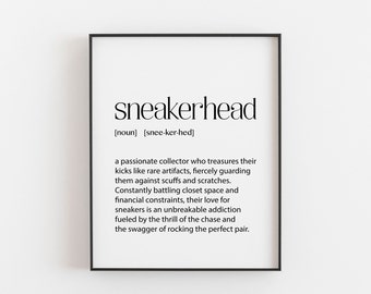 Sneakerhead Definition Print, Funny Print, Cool Gifts for Sneakerheads, Sneaker Poster, Sneakerhead Christmas Gifts, Sneaker Lovers Gifts