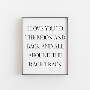 Biker Gifts - MotorBike Gifts - Biker Birthdays Gifts - I love you to the moon and back and all around the race track - Motocross Gifts