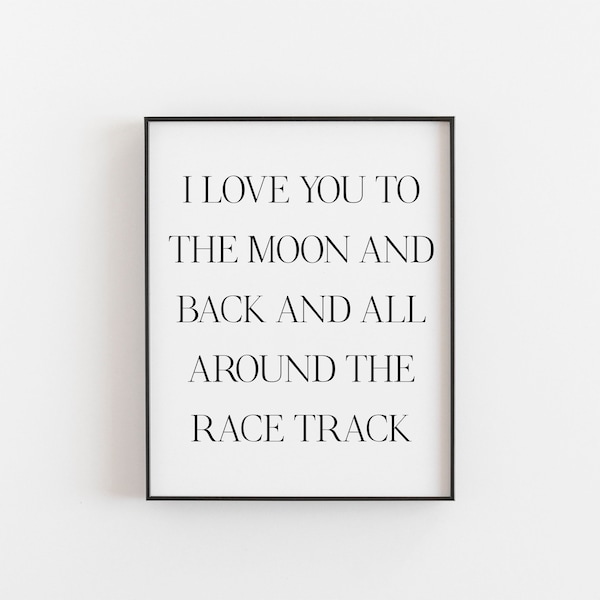Biker Gifts - MotorBike Gifts - Biker Birthdays Gifts - I love you to the moon and back and all around the race track - Motocross Gifts
