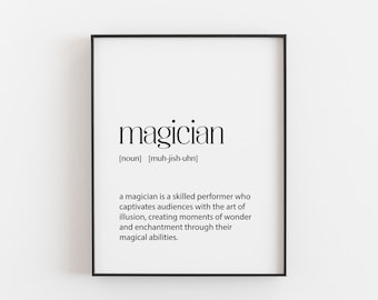 Magician Gift - Magician Print - Magician Wall Art - Magician Birthday Gift - Magician Christmas Gift - DictionaryPrintStore - Dictionary