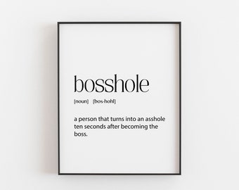 Boss Gift, Funny Boss Gift, Boss Definition, Boss Gift for Christmas, Boss Gift for Birthday, Sarcastic Boss Gift, New Boss Gift, Boss Art