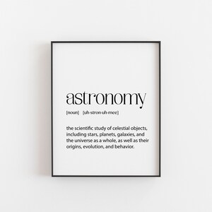 Astronomie Wandkunst, Wörterbuch Druck, Astronomen Geschenkvorschläge, Perfekt für jeden Raum, Stargazer Geschenke für Weihnachten oder Geburtstage