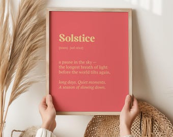 Solstice Wall Art Print – Minimalist Summer Quote for Home Decor | Longest Day Poem | Modern Typography Gift | Neutral and Unique Art